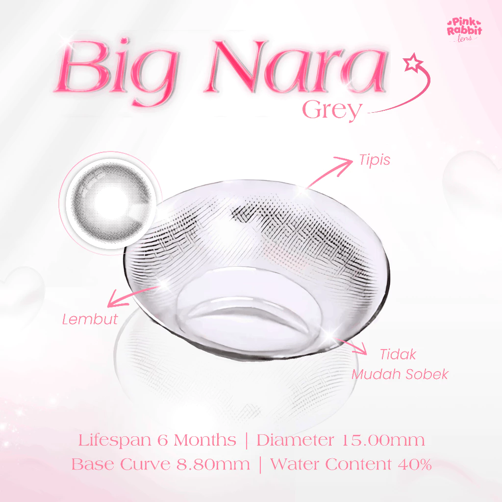 PINKRABBIT SOFTLENS BIG NARA GREY - Normal, Minus 0.5 S/D 10.00 (1PCS/Sebelah) - Image 3